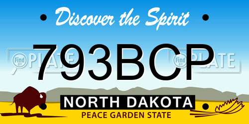 793BCP North Dakota License Plate