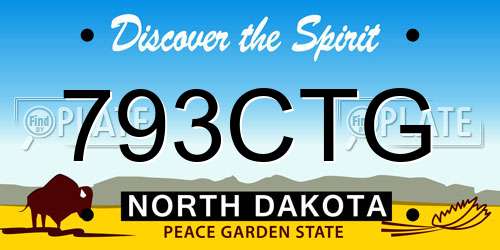 793CTG North Dakota License Plate