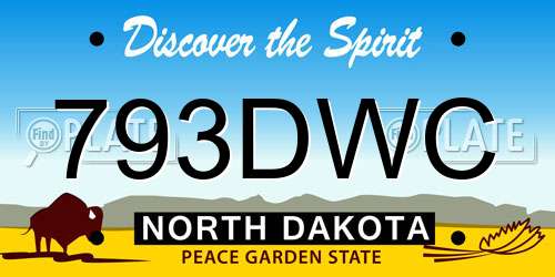 793DWC North Dakota License Plate