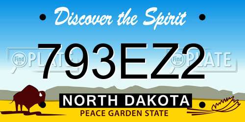 793EZ2 North Dakota License Plate