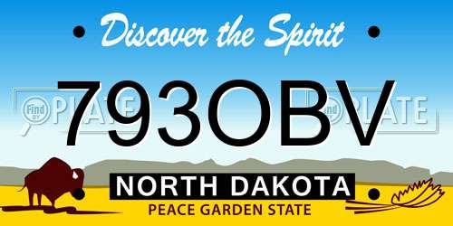 793OBV North Dakota License Plate