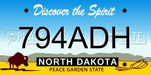 794ADH North Dakota License Plate