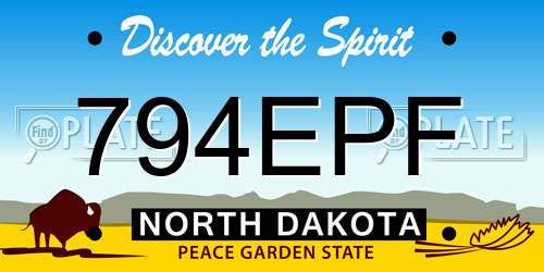 794EPF North Dakota License Plate