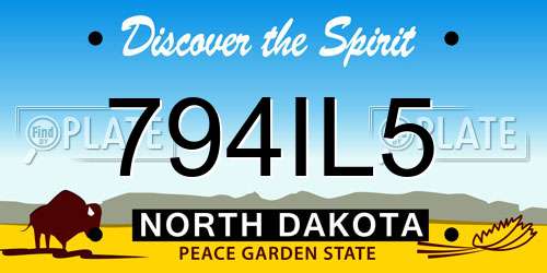 794IL5 North Dakota License Plate