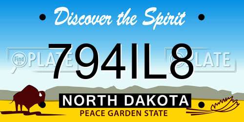 794IL8 North Dakota License Plate