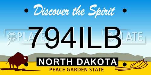 794ILB North Dakota License Plate