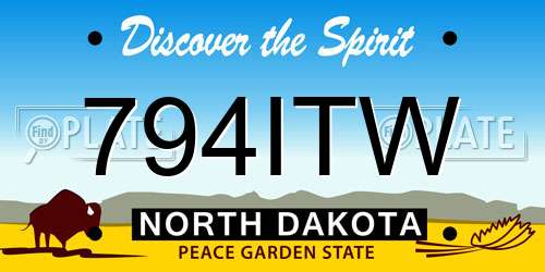 794ITW North Dakota License Plate