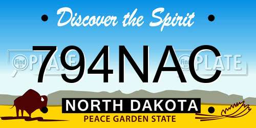 794NAC North Dakota License Plate