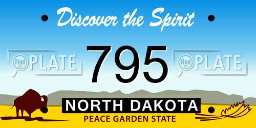 795 North Dakota License Plate