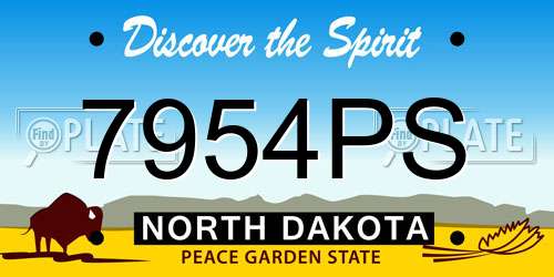 7954PS North Dakota License Plate