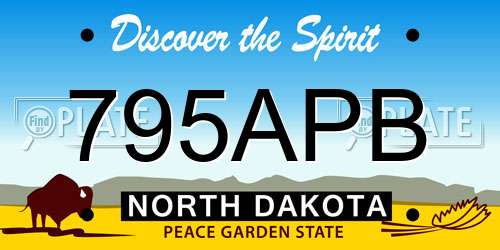 795APB North Dakota License Plate