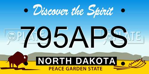 795APS North Dakota License Plate