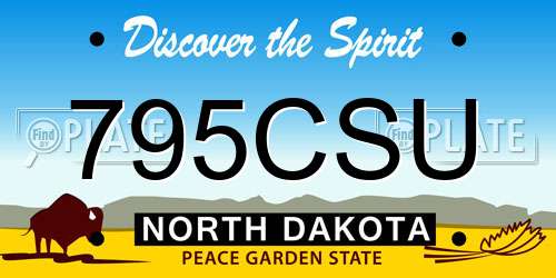 795CSU North Dakota License Plate