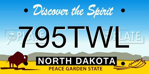 795TWL North Dakota License Plate