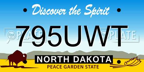 795UWT North Dakota License Plate