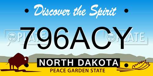 796ACY North Dakota License Plate