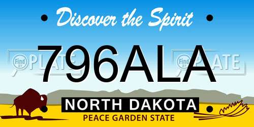 796ALA North Dakota License Plate