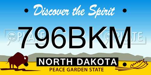 796BKM North Dakota License Plate