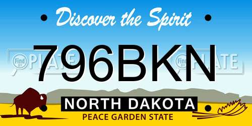 796BKN North Dakota License Plate