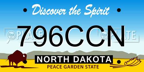 796CCN North Dakota License Plate