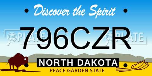 796CZR North Dakota License Plate