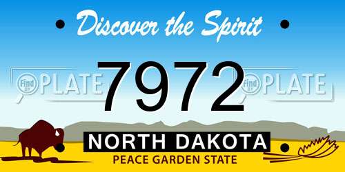 7972 North Dakota License Plate