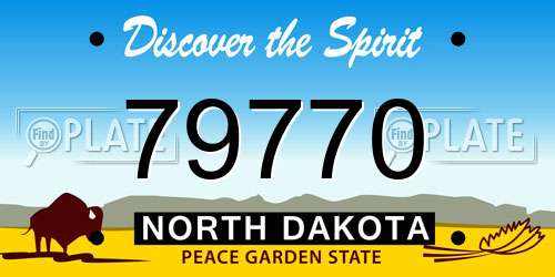 79770 North Dakota License Plate