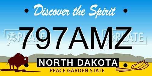 797AMZ North Dakota License Plate
