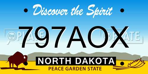 797AOX North Dakota License Plate