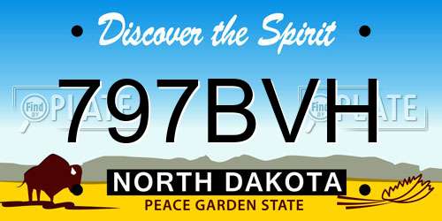 797BVH North Dakota License Plate