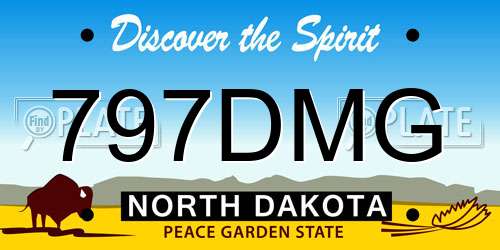 797DMG North Dakota License Plate