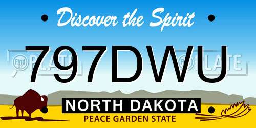 797DWU North Dakota License Plate