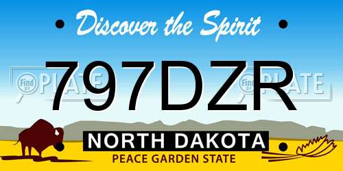 797DZR North Dakota License Plate