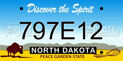 797E12 North Dakota License Plate