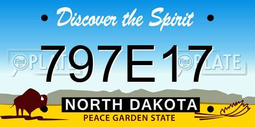 797E17 North Dakota License Plate