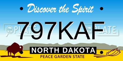 797KAF North Dakota License Plate