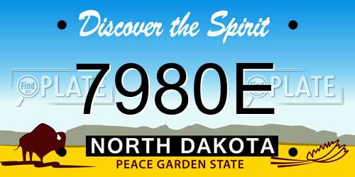 7980E North Dakota License Plate