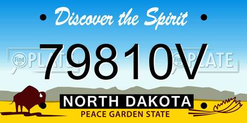 79810V North Dakota License Plate