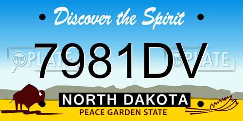 7981DV North Dakota License Plate