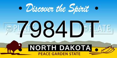 7984DT North Dakota License Plate