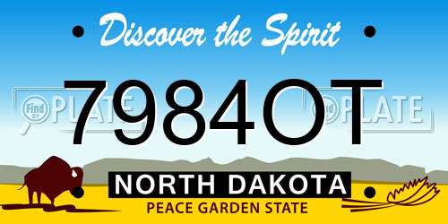 7984OT North Dakota License Plate