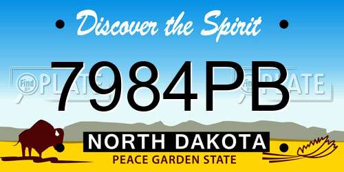 7984PB North Dakota License Plate