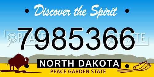 7985366 North Dakota License Plate