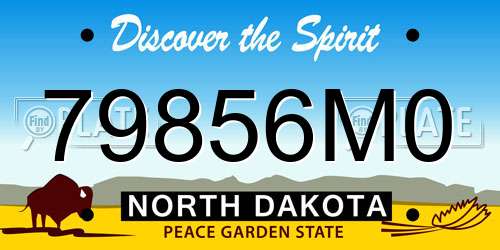 79856M0 North Dakota License Plate