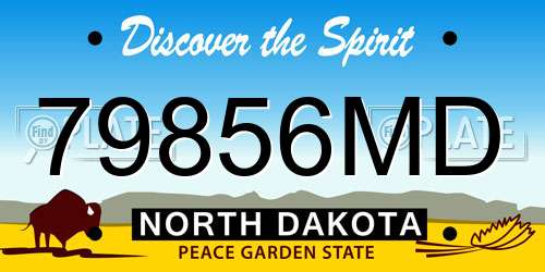 79856MD North Dakota License Plate
