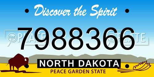7988366 North Dakota License Plate