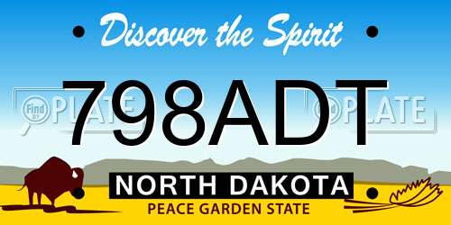 798ADT North Dakota License Plate