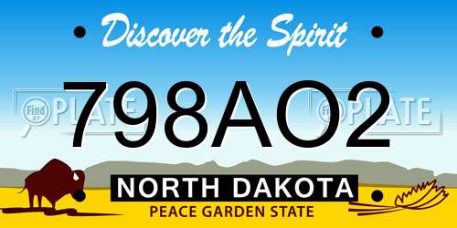 798AO2 North Dakota License Plate