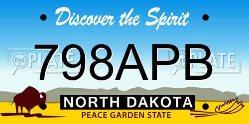 798APB North Dakota License Plate