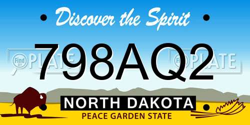798AQ2 North Dakota License Plate